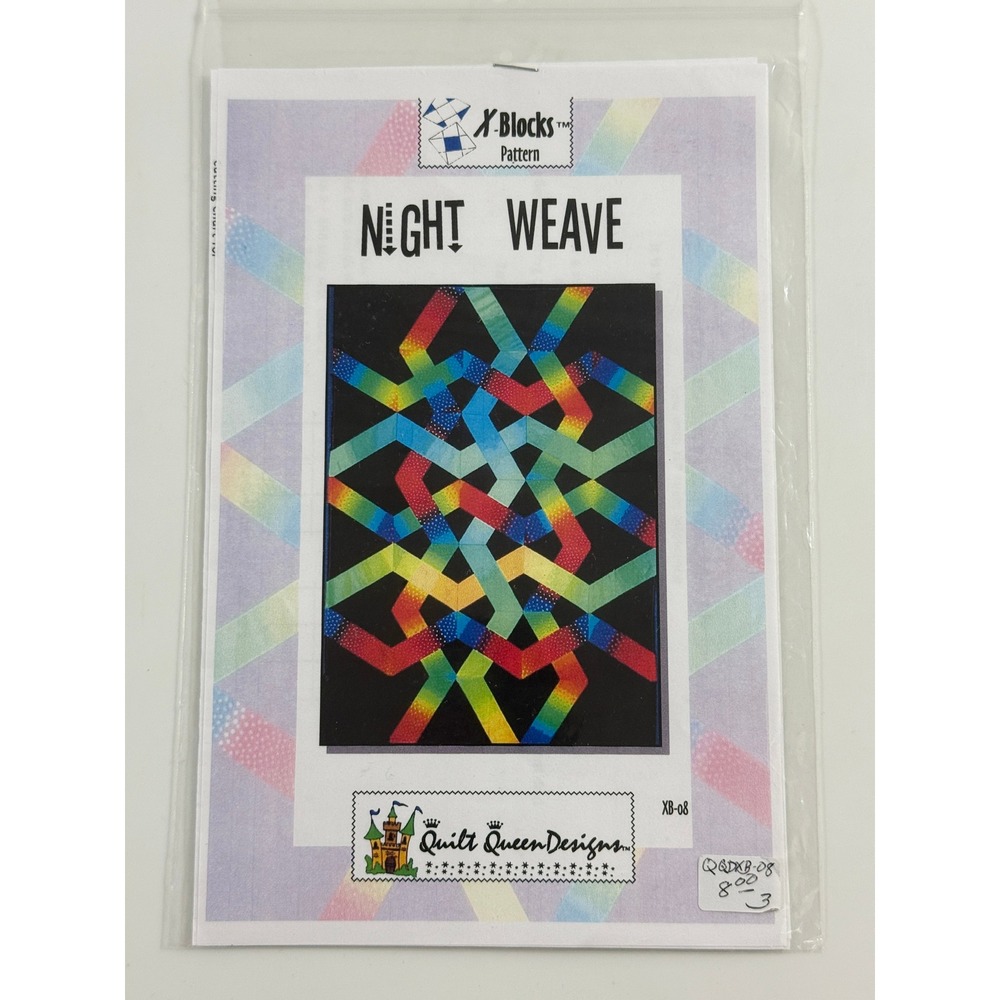 Quilt Queen Designs Night Weave Pattern Multicolor X-Blocks Geometric XB-08